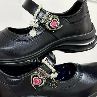 Sebofficial | Ring beads shoes ꒰1ชิ้น꒱ | แหวนลูกปัด สายคล้องรองเท้า แหวนตกแต่งสายรองเท้านักเรียน แบบห้อยจี้ตัวอักษร