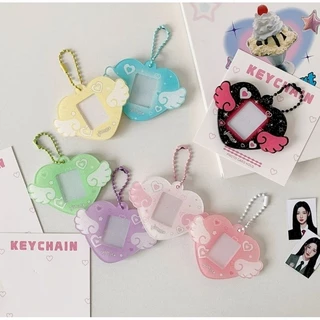 พร้อมส่งจากไทย!!! พวงกุญแจหัวใจ พวงกุญแจกรอบรูปที่ใส่บัตรกลิตเตอร์ งานDIY งานสวยงานเกาหลีสีน่ารัก *ไม่มีปริ้นรูป