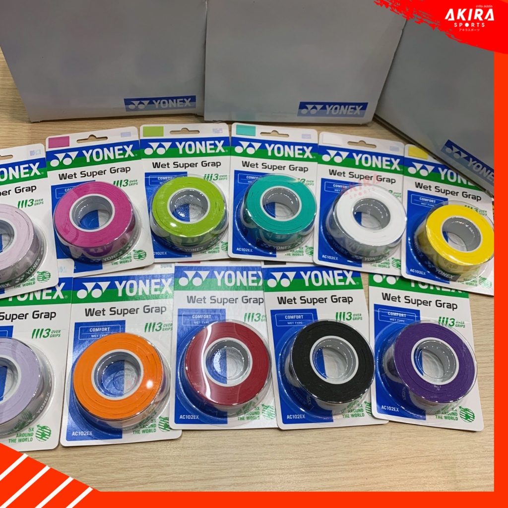 YONEX ยางพันด้าม รุ่น AC102EX 1 ม้วน (3 Wraps) ช่วยดูดซับเหงื่อและให้ความรู้สึกกระชับมือมากยิ่งขึ้น