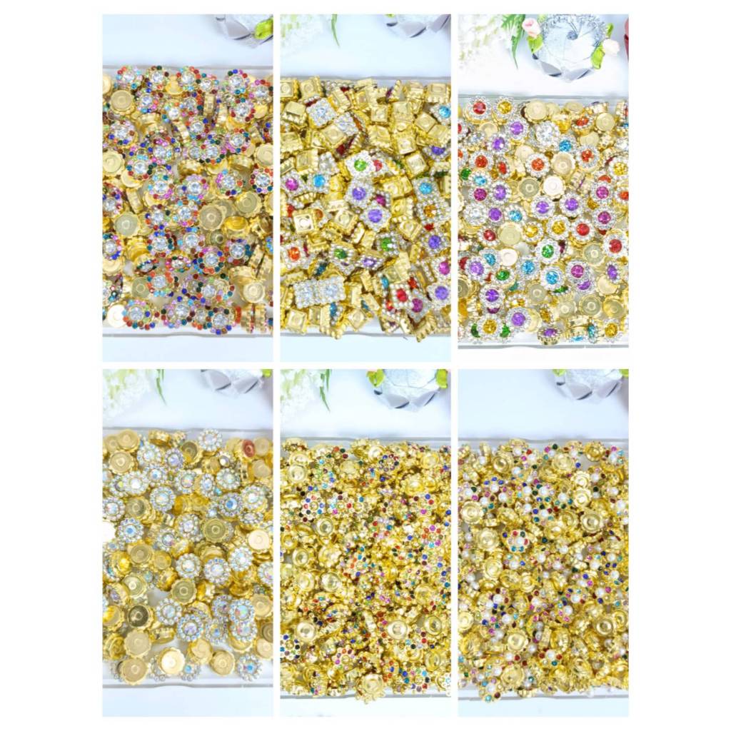 เพชรล้อมพลอย 1000 ชิ้น เพชรไฮโซ พลอยล้อมเพชร ตกแต่ง