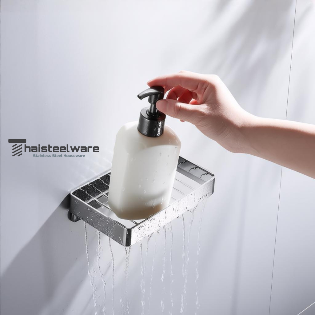 THAISTEELWARE ชั้นวางสบู่ในห้องน้ำ แบบติดผนัง แบบสแตนเลสแท้ ไม่ขึ้นสนิม ราคา ถูกที่สุด ดีลบีเคเค แกลเลอรีภาพที่ 8