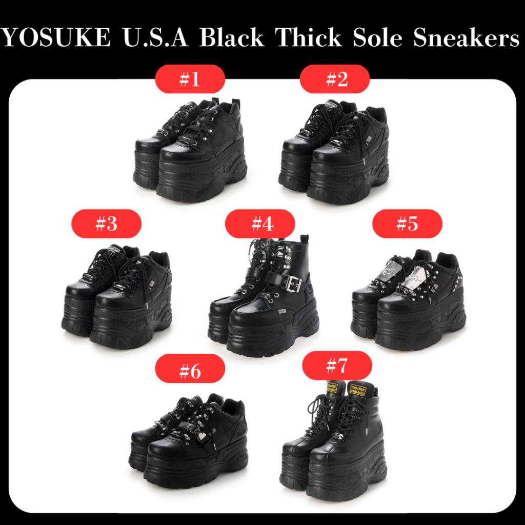 BRAND-NEW YOSUKE USA Platform รองเท้าผ้าใบผู้หญิง – Thick Sole Gothic Punk Style
