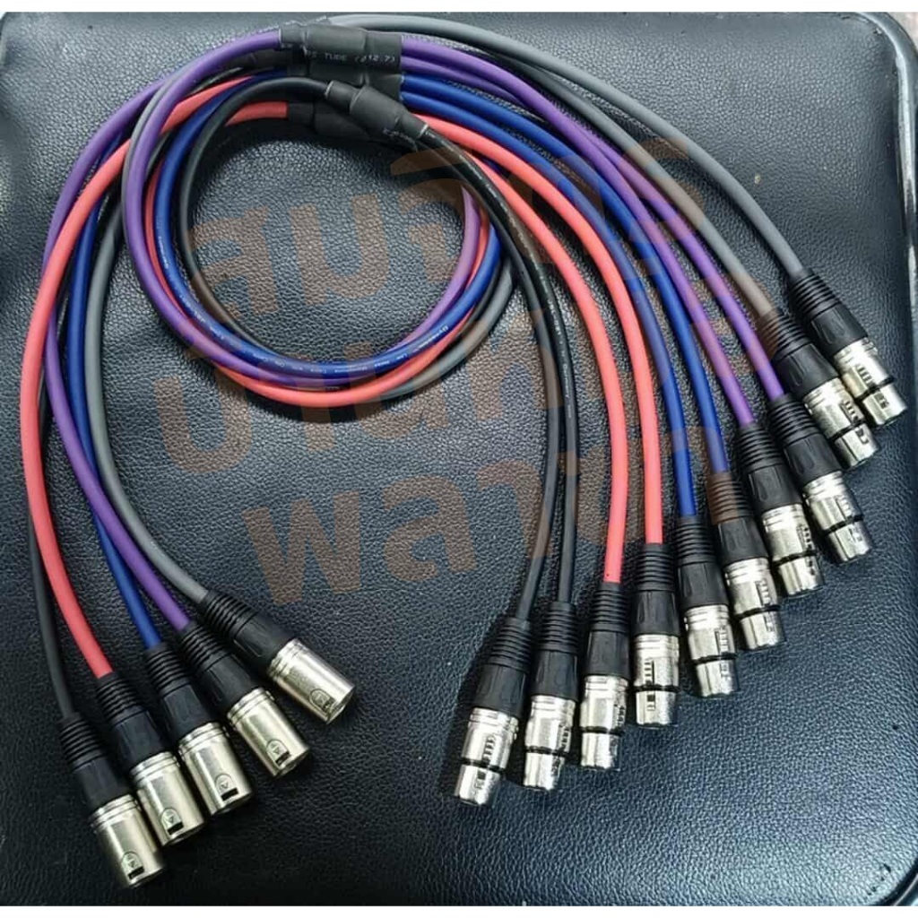 สาย Y XLR ตัวผู้ 1 - XLR ตัวเมีย 2 ยี่ห้อ Dynacom แจ็คของ Mitsumi เลือกสี-ระบบเสียงได้