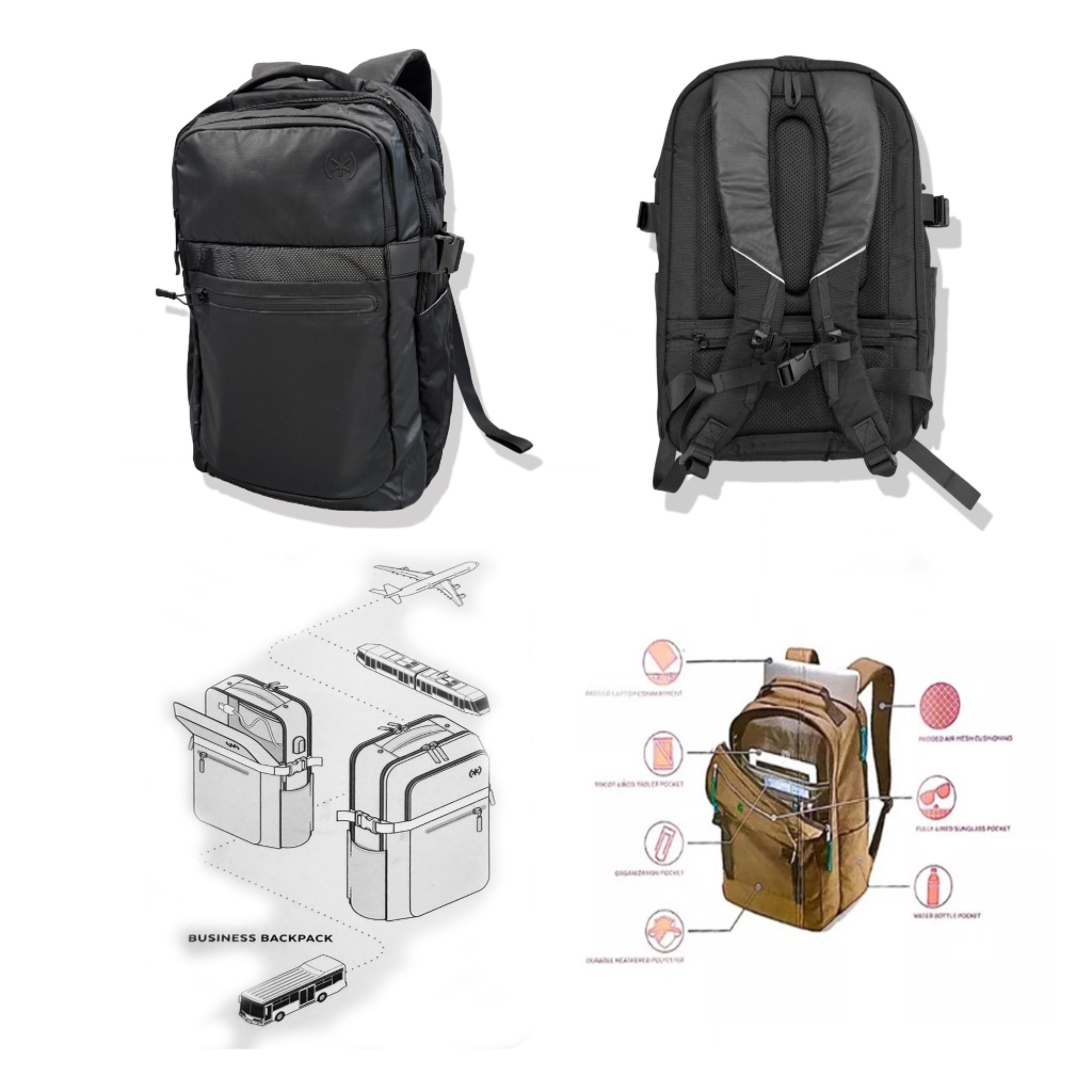 กระเป๋าเป้สะพายหลัง มาพร้อมชาร์จ USB ใส่โน๊ตบุ๊ค Business Backpack