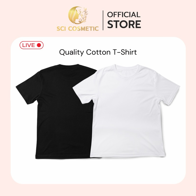 T-Shirt เสื้อยืดแขนสั้น คอกลม สีดำและสีขาว ผ้า Cotton 100% เนื้อผ้านุ่มทรงกระบอกใส่ได้ทั้งชายและหญิง