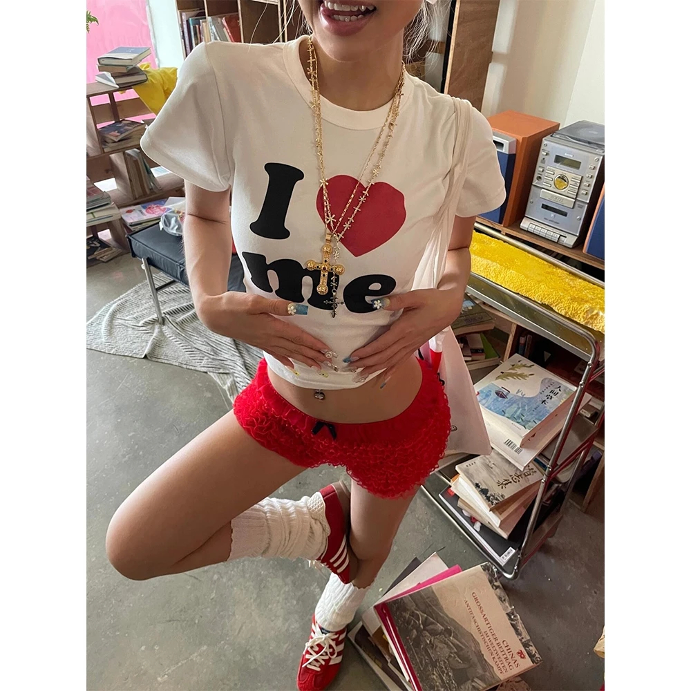 Rita พร้อมส่งเสื้อยืดสีขาว เสื้อครอป baby tee รูปที่ 6