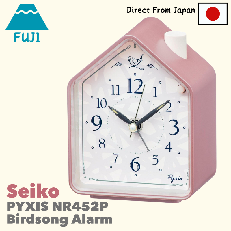Seiko Clock Alarm Clock Table Clock Analog Pink 110×86×63mm PYXIS NR452P