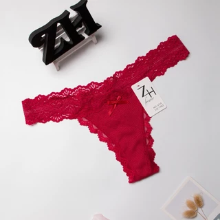 ZH.6769 กางเกงชั้นในจีสตริงผ้าร่องลูกไม้เอวต่ำ บิกินี่ลูกไม้เซ็กซี่G-String