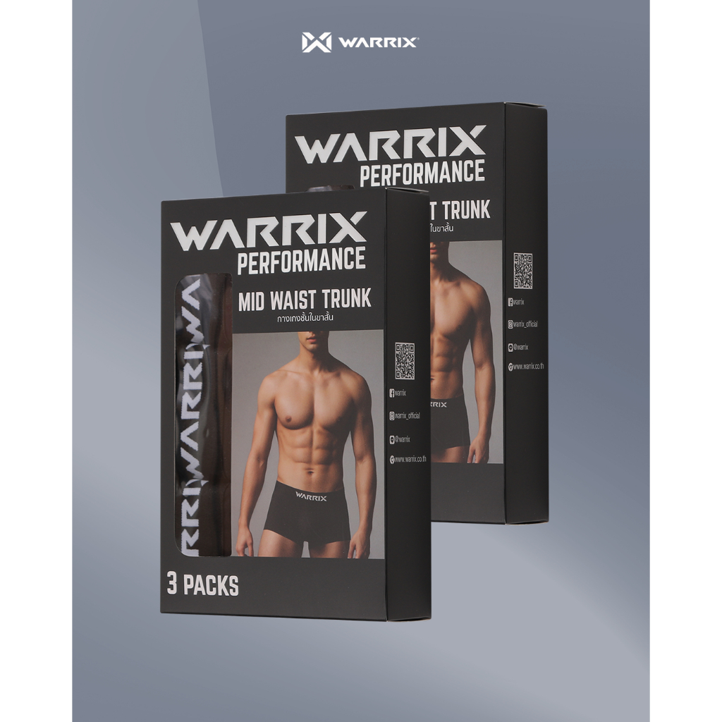 Warrix กางเกงชั้นใน Men's Underwear Performance Mid Waist ทรง Trunk (WU-244ALMCLP3) แพ็ค3ตัว — صورة 3