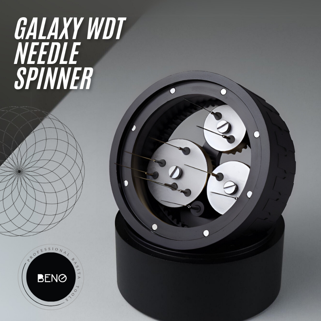 BENO GALAXY WDT Needle Spinner เข็มเกลี่ยผงกาแฟ แบบเฟือง หมุนวนไม่ซ้ำต่ำแหน่งเกลี่ยกาแฟให้กระจายตัวทั่วบาสเก็ต พร้อมแหวน
