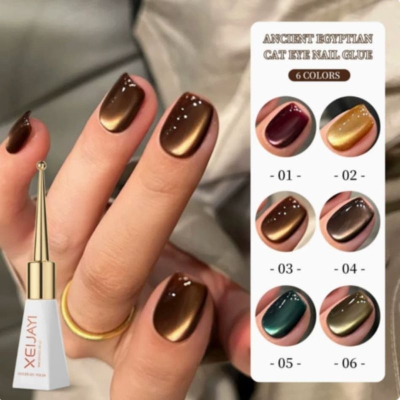 "พร้อมส่งจากไทย" ชุด 6 สีเจลลุกแก้ว Xeijay สะท้อนแสง สียอดนิยมไหม่ ขนาด 10ml สีสวย ดึงงาย