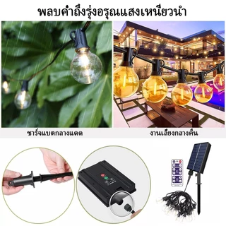 ไฟปิงปอง โซล่าเซลล์ ไฟวินเทจLED 40bulbยาว 20เมตร หลอดแอลอีดี ขั้ว E12ปลั๊ก กันน้ำ50bulbไฟห้อยระย้าโซล่าเซลล์ ไฟตกแต่งสวน