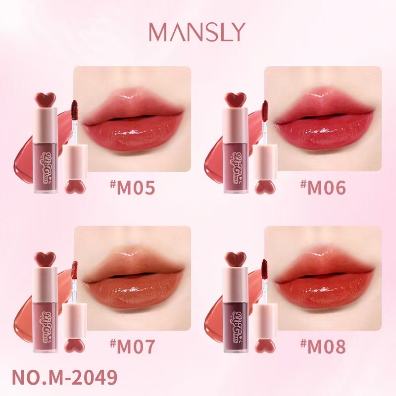 MANSLY Water Mist Liquid LipGloss ลิควิดลิปกลอส เนื้อฉ่ำวาว ให้ริมฝีปากอวบอิ่ม no.M-2049