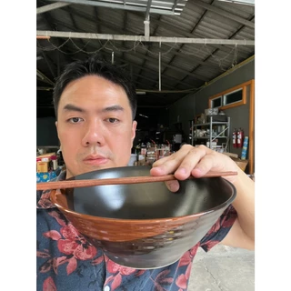 ชามราเมน 8 นิ้ว 1 ใบ+ตะเกียบไม้เนื้อแดงไม่เป็นเชื้อรามอดไม่ขึ้น ชามก๋วยเตี๋ยว ชามเซรามิก ออกใบกำกับภาษีได้