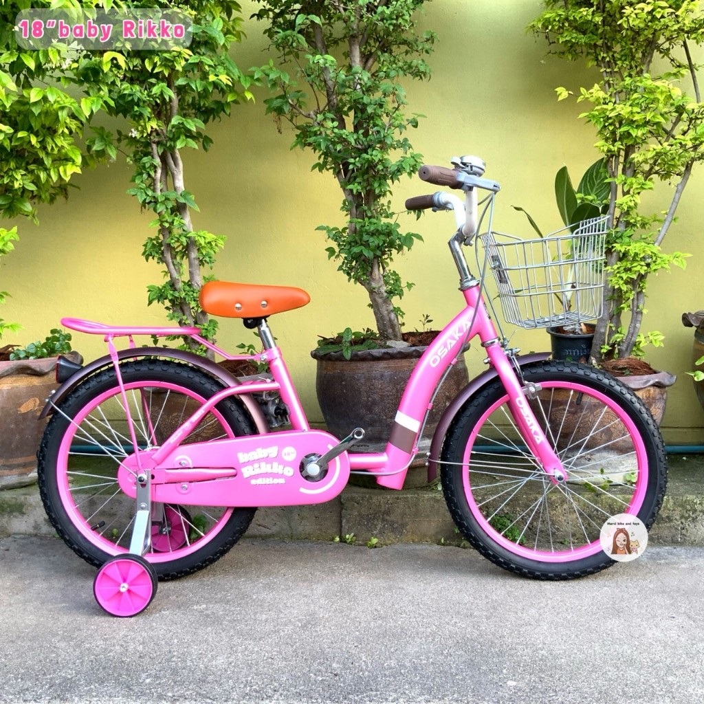 จักรยานเด็ก 18นิ้ว baby Rikko edition OSAKA มีล้อข้าง จักรยานแม่บ้าน รถจักรยานเด็ก จักรยาน18นิ้ว