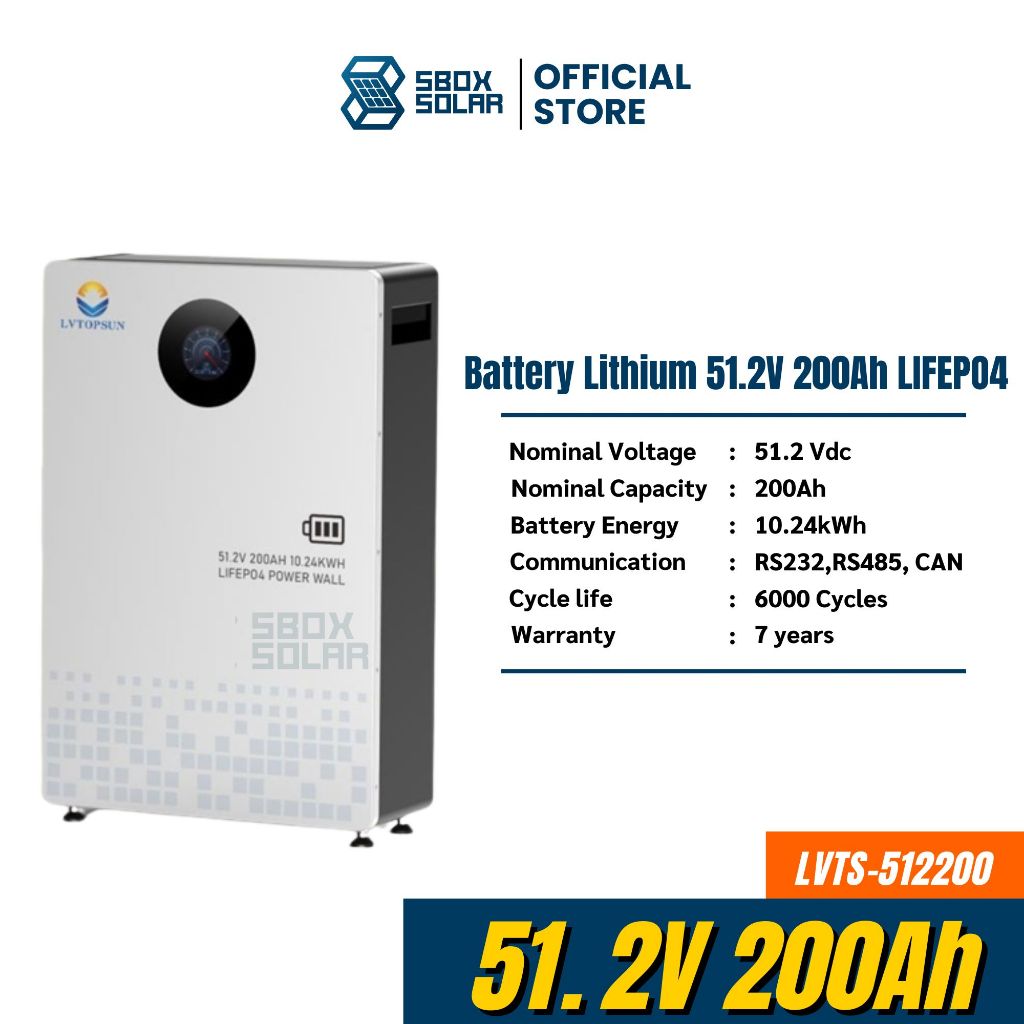 Lithium Battery 51.2v 200ah LV TopSun  ประกันศูนย์ไทย 7 ปี