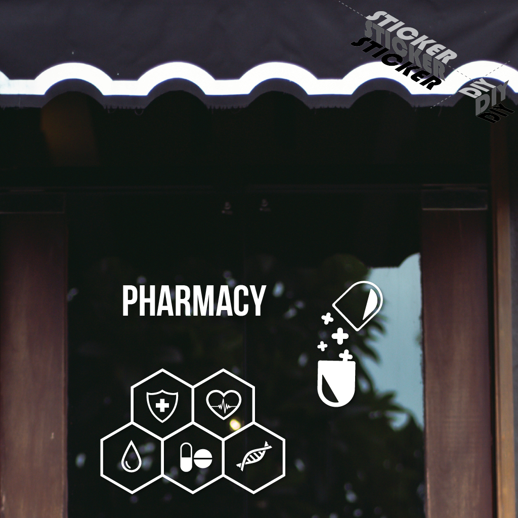 สติ๊กเกอร์ ขายยา / เภสัช / Pharmacy /คลินิก / Clinic (PVC รูปที่ 3
