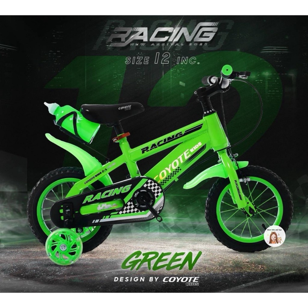 จักรยานเด็ก 12นิ้ว RACING COYOTE มีกระติกน้ำ คองานแต่ง ซี่ลวดสี จักรยานราคาถูก จักรยาน จักรยาน12นิ้ว