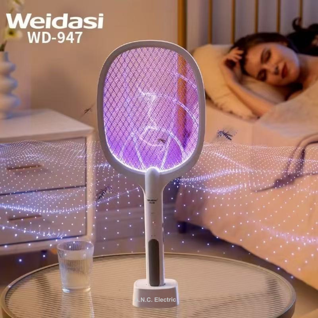 Weidasi ไม้ตียุง 2IN1 ไม้ตียุงไฟฟ้า พร้อมแท่นชาร์จ และ สายชาร์จแบบ Type-C