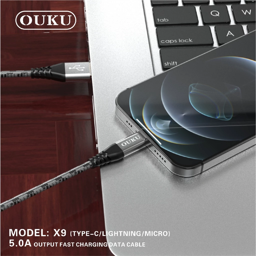 ใหม่!!! OUKU X9 สายชาร์จ 5.0A สายถัก ไนล่อน คุณภาพสูง สายชาร์จ สำหรับ for L/Micro USB/Type C สายแข็งแรงใช้ได้นาน thumbnail 4