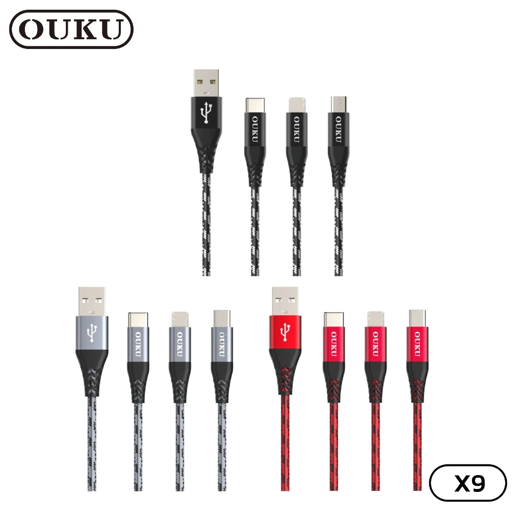 ใหม่!!! OUKU X9 สายชาร์จ 5.0A สายถัก ไนล่อน คุณภาพสูง สายชาร์จ สำหรับ for L/Micro USB/Type C สายแข็งแรงใช้ได้นาน thumbnail 9