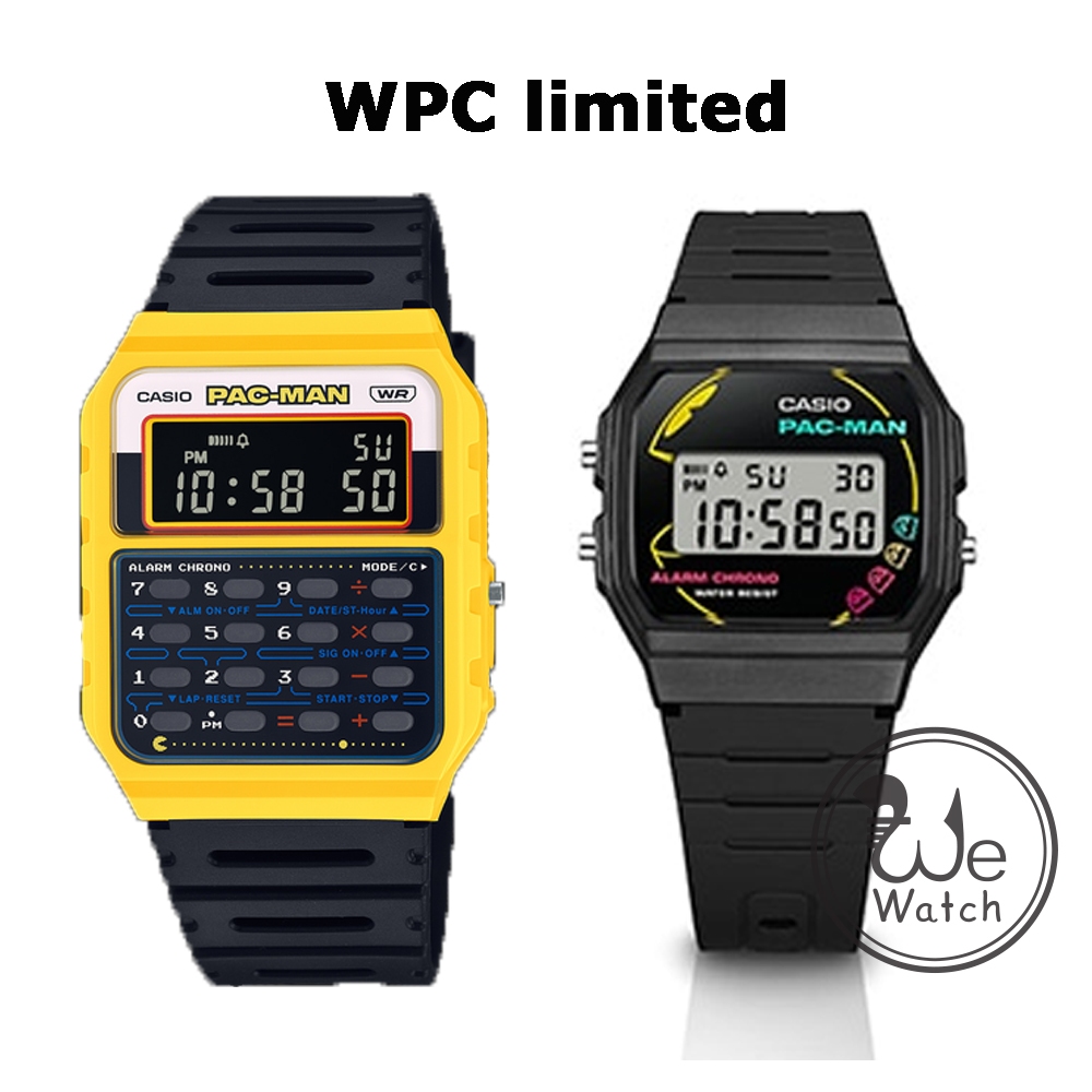 !!ประกัน1ปีและกล่อง CMG!! CASIO รุ่น CA-53WPC-1B F-91WPC-1A limited PAC-MAN CA-53 F-91 CA53 F91