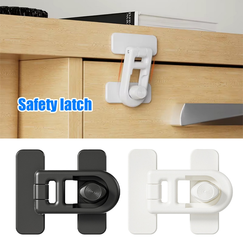 ็ตัวล็อคประตูตู้ แบบไม่ต้องเจาะ สำหรัยล็อคตู้เย็น ตู้เสื้อผ้า พลาสติก ป้องกันการหนีบ สองสีให้เลือก - รูปที่ 3