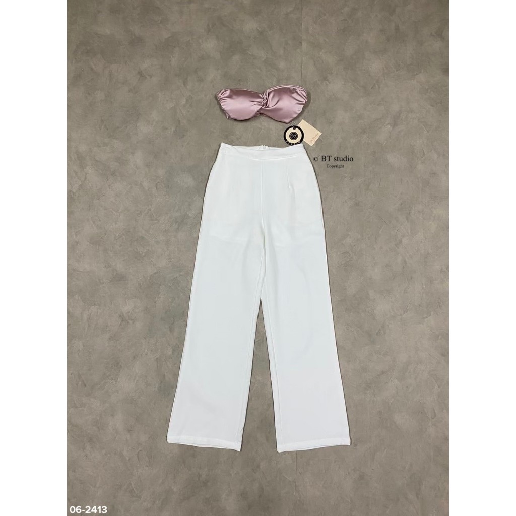 BT06-2413 (K)เซท2 ชิ้น เสื้อครอปสั้นเกาะอกช่วงอกเสริมฟองน้ำ ด้านในมีซิลิโคนกันลื่นซิปหลังแมทซ์กับกาง