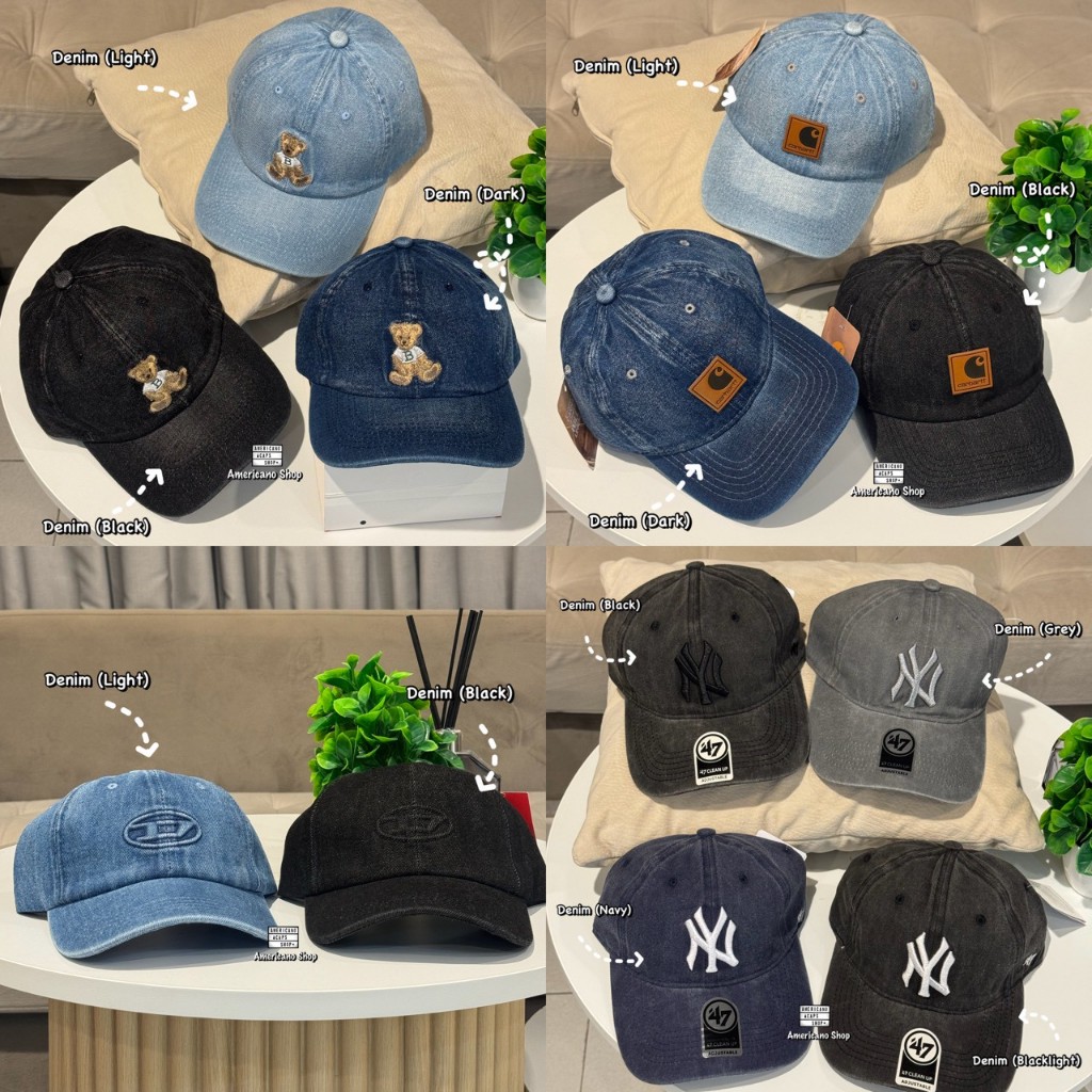 หมวกยีนส์ JEANS CAP ผ้ายีนส์แฟชั่น ใส่กันแดด สบาย ๆ มีหลายแบบให้เลือก (ส่งจากไทย)