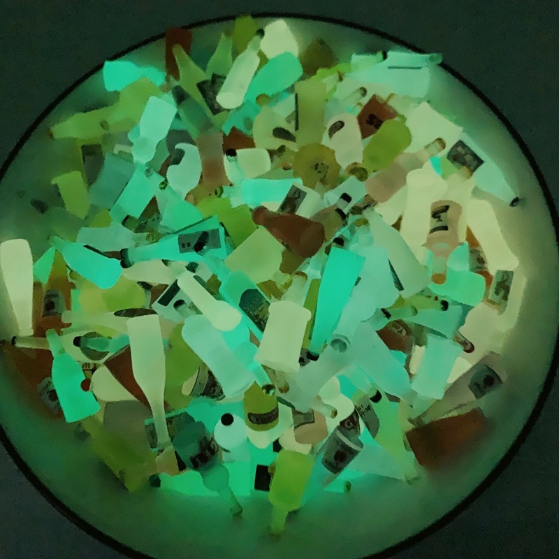 j244ขวดเครื่องดื่มเรืองแสงเรซินแพ็คละ 10 ชิ้น