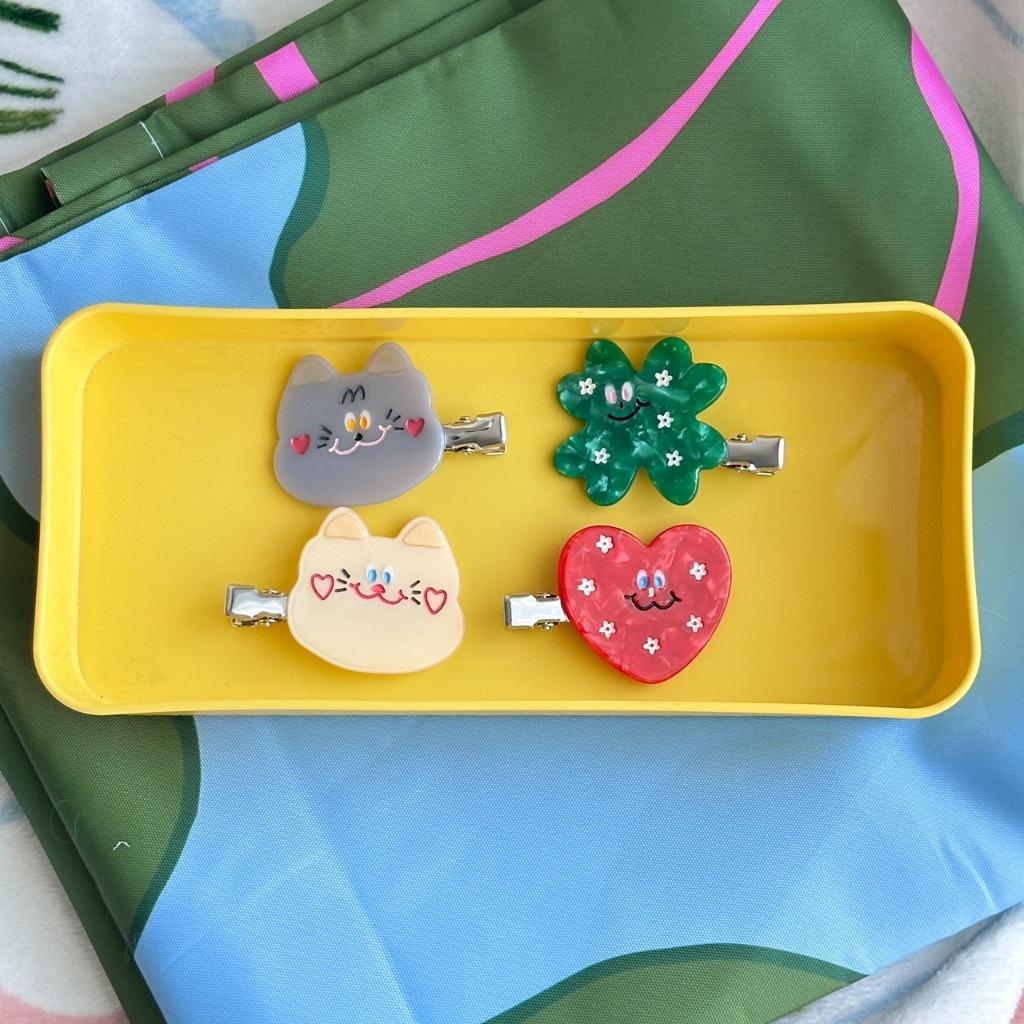 amuse.stuff-rookie and gang hair clip กิ้บติดผมลายร้อคกี้และเพื่อของเขาสุดน่ารักก