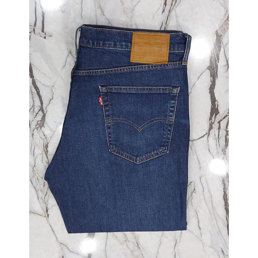 กางเกงยีนส์ มือสองforลีวายPREMIUM Big E 511ขาเดฟ ซิป ป้ายหนัง เอววัดจริง37(เอวป้าย36)ยาว30.5 MADE IN