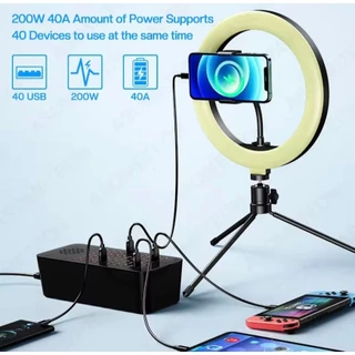 2025 10/12/20/30/40/60 พอร์ต USB ชาร์จโทรศัพท์ Station Power Adapter Station Fast Charger สำหรับ โทรศัพท์ charger