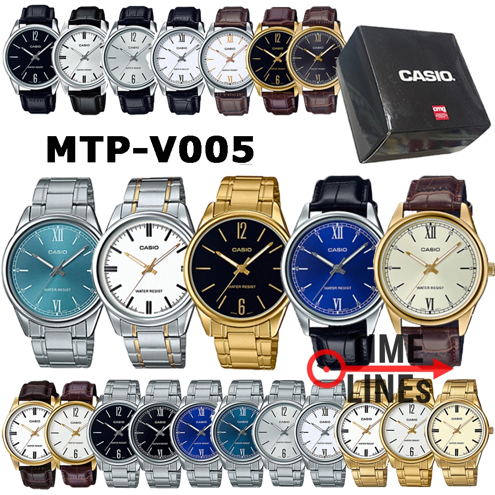 !!ประกัน1ปีและกล่อง CMG!! CASIO รุ่น MTP-V005D MTP-V005G MTP-V005GL MTP-V005Lนาฬิกาข้อมือผู้ชาย MTPV