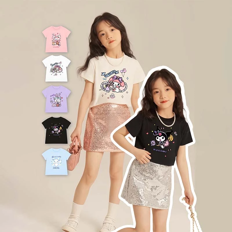1-12 ปี เสื้อยืดการ์ตูนเด็กผู้หญิง ผ้าฝ้ายแขนสั้น หลายลายเลือกใช้ พร้อมส่งเร็ว