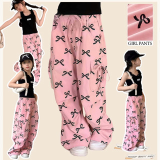 2-14 ปี กางเกงเด็กหญิง กางเกงลำลองเด็กผู้หญิง กางเกงขายาวพิม…