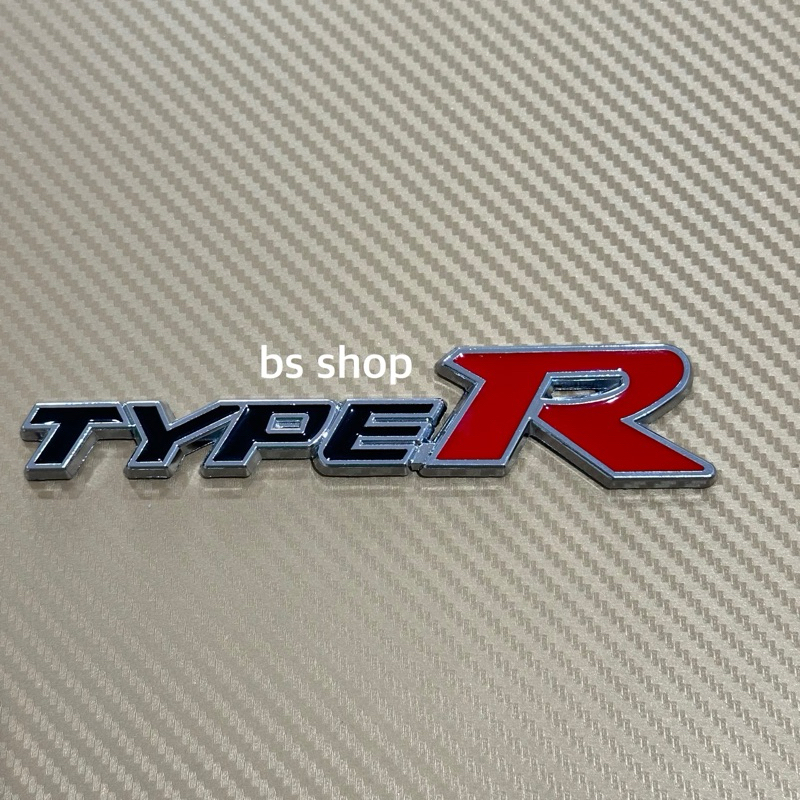 โลโก้ * TYPE R ติดรถ Honda งานโลหะ ขนาด* 3.2 x 15 cm ราคาต่อชิ้น