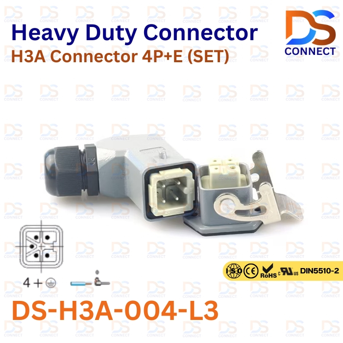 DS-H3A-004-L3 คอนเนคเตอร์สำหรับงานหนัก Heavy Duty Connector คอนเนคเตอร์เครื่องพิมพ์
