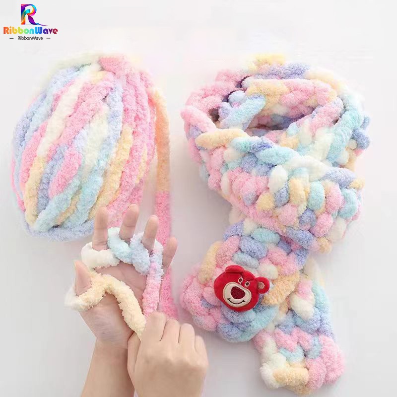 ไหมพรมเส้นใหญ ไหมพรมคอตตอน เส้นด้ายถัก 1ply 100กรัม เนื้อนิ่ม DIY ถักมือ  พร้อมส่งจากไทย - รูปที่ 4