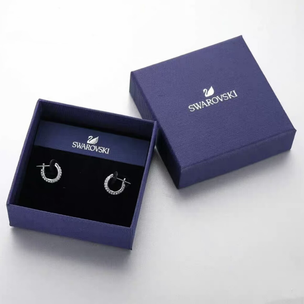 【🚚COD จัดส่งทันที จัดส่งฟรี】แท้💯 Swarovsk Stone Earring คริสตัลต่างหูห่วง เครื่องประดับแฟชั่นสตรี
