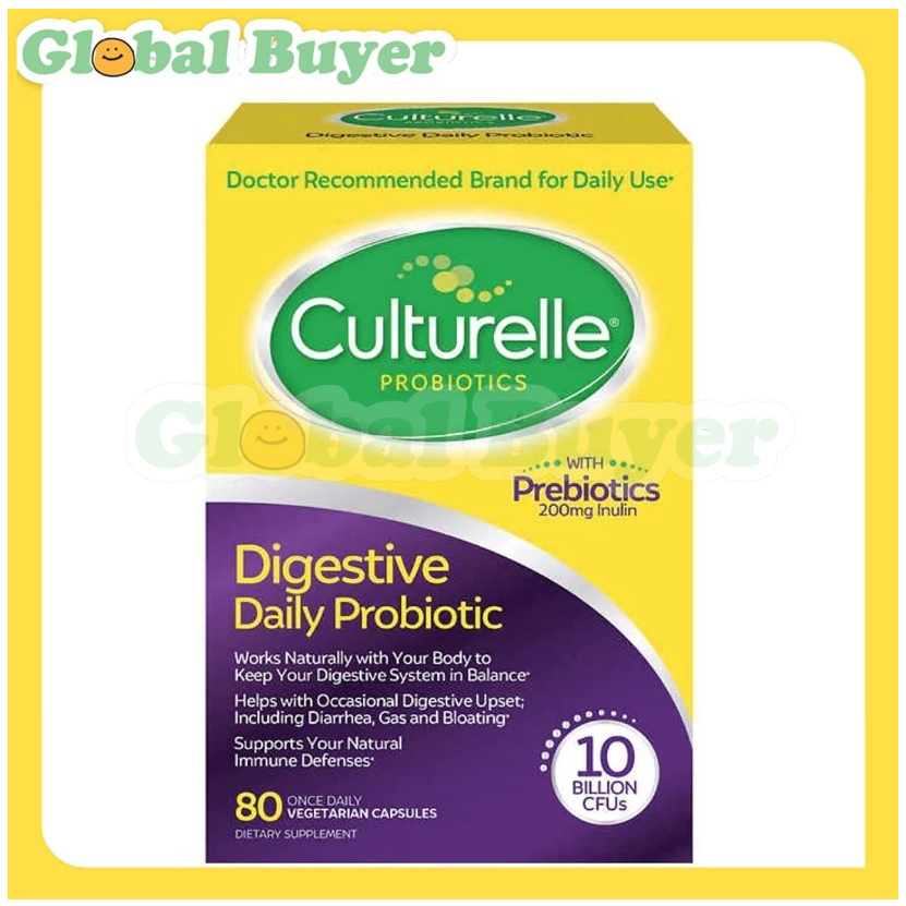 Culturelle Digestive Health Daily Probiotic 80 Vegetarian Capsules – โปรปัง
