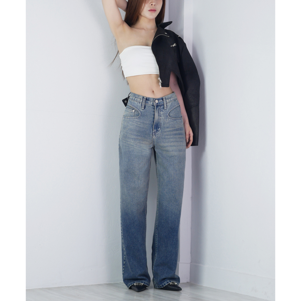 VALAW - Ruby Jeans กางเกงยีนส์ทรงกระบอกกลาง รูปที่ 5
