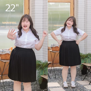 กระโปรงพลีทนักศึกษา สำหรับสาวพลัสไซต์ XL-XXL (28-45“)จีบเล็ก จีบทวิท 🍟ความยาว 18 - 36 นิ้ว