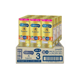 นมกล่อง เอนฟาโกร ยูเอชที ซุพีเรียร์ สูตร3 (27 กล่อง) Enfagrow UHT Superior Stage3 (27 boxes)