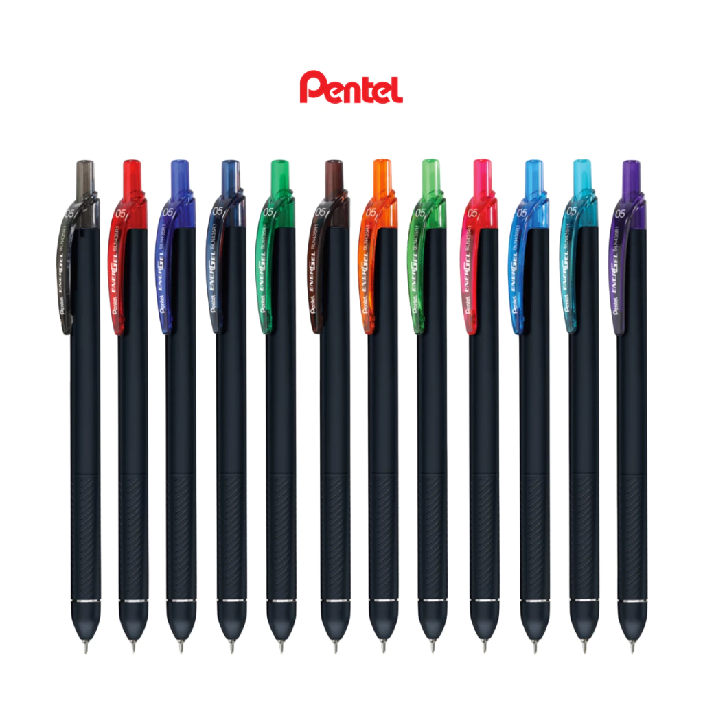 Pentel รุ่นใหม่ ปากกาENERGEL เส้นสวยชัด 0.5มิล เปลี่ยนไส้ได้ มี 12สี / ด้าม
