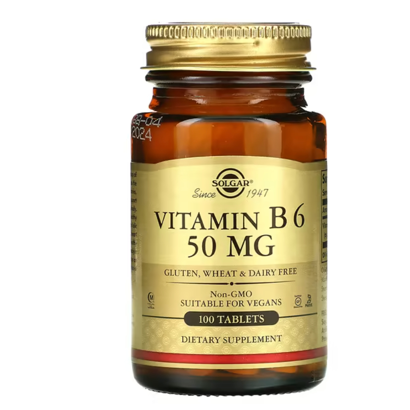 Solgar, Vitamin B6, 50 mg, 100 Tablets