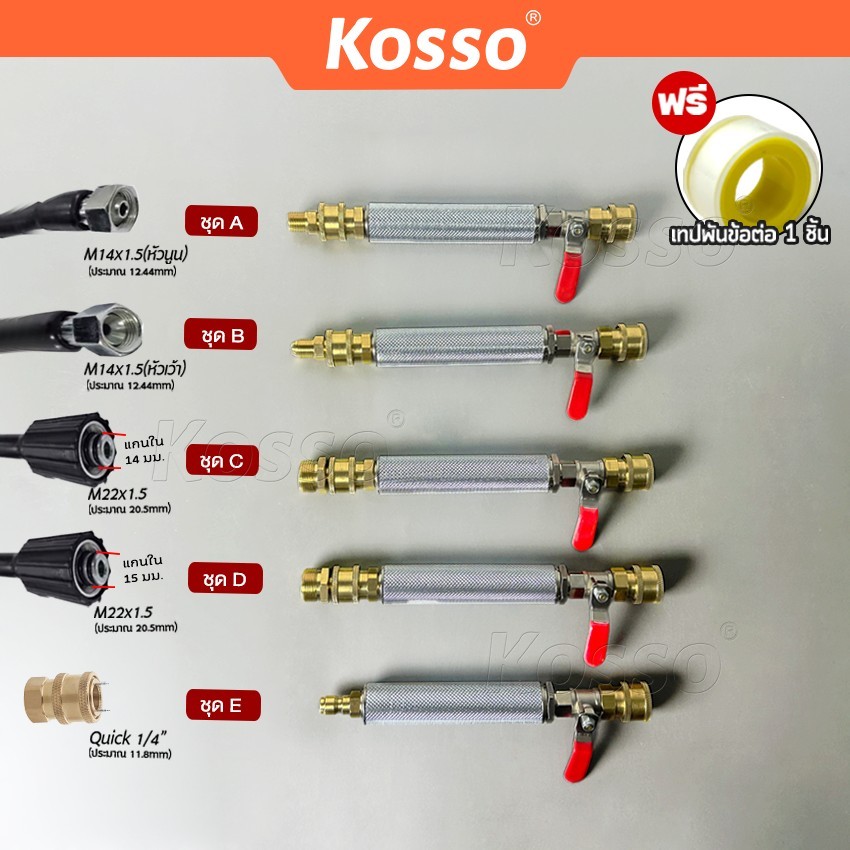 KOSSO หัวฉีดล้างแอร์ 561 หัวฉีดน้ำแรงดันสูง ปั้มฉีดน้ำแรงดันสูง ล้างแอร์ Quick Release Coupler ล้างแ