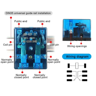 JQX-62F-2Z Power Relay 12V 24VDC 220VAC Silver contact