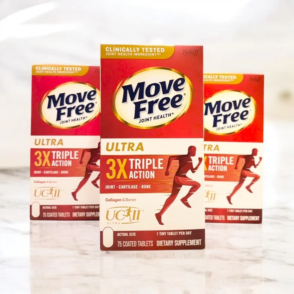 แท้ตรวจสอบได้🔥Exp.07/2028🔥Schiff Move Free Ultra Triple Action 75 เม็ด