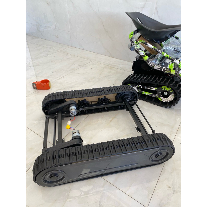 โครงรถตัดหญ้าล้อตะขาบ24V100WสำหรับงานDIYรับน้ำหนักไม่เกิน30กิโลกรัม